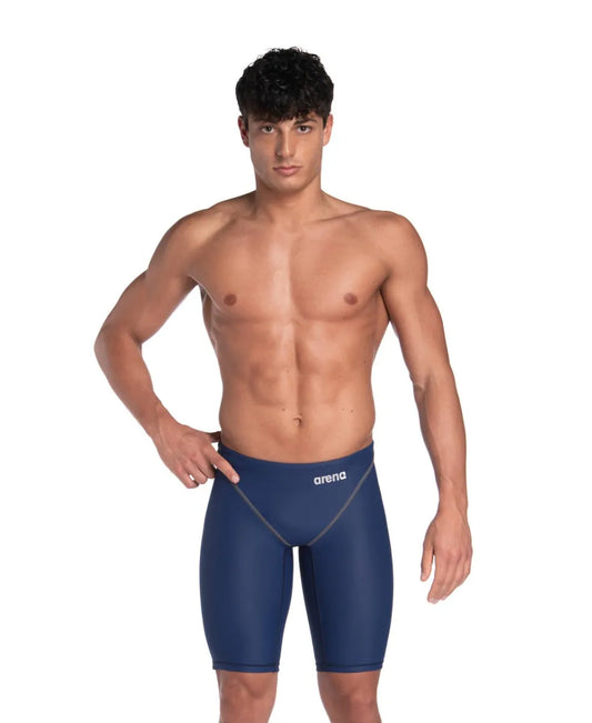 Arena men's Powerskin ST Next Jammer in navy, close-up view highlighting the sleek swimwear design and fabric texture. 983