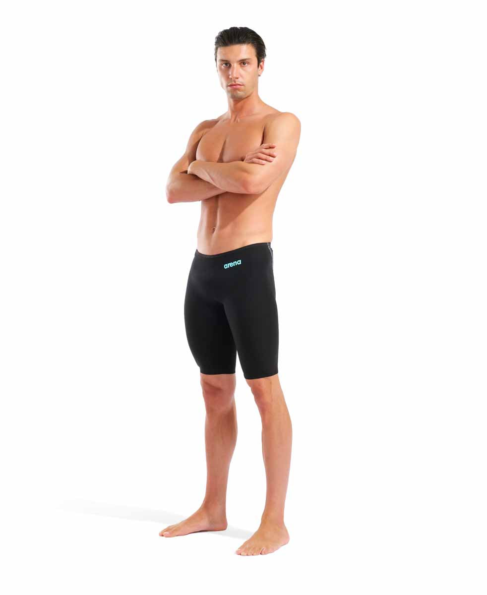 Arena Mens Powerskin Veloce Jammer - Black/Teal | Allens Of Kingsbury