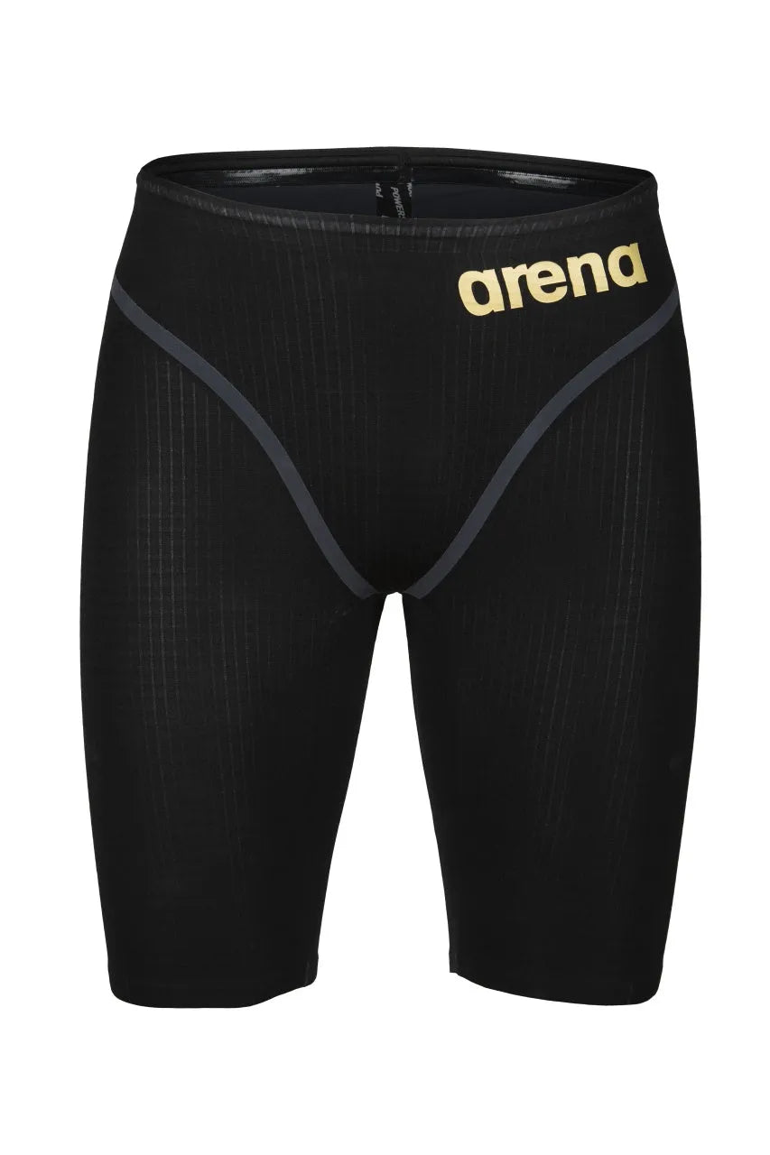 Arena men's Carbon Core FX jammer in black, featuring a sleek design, suitable for competitive swimming.