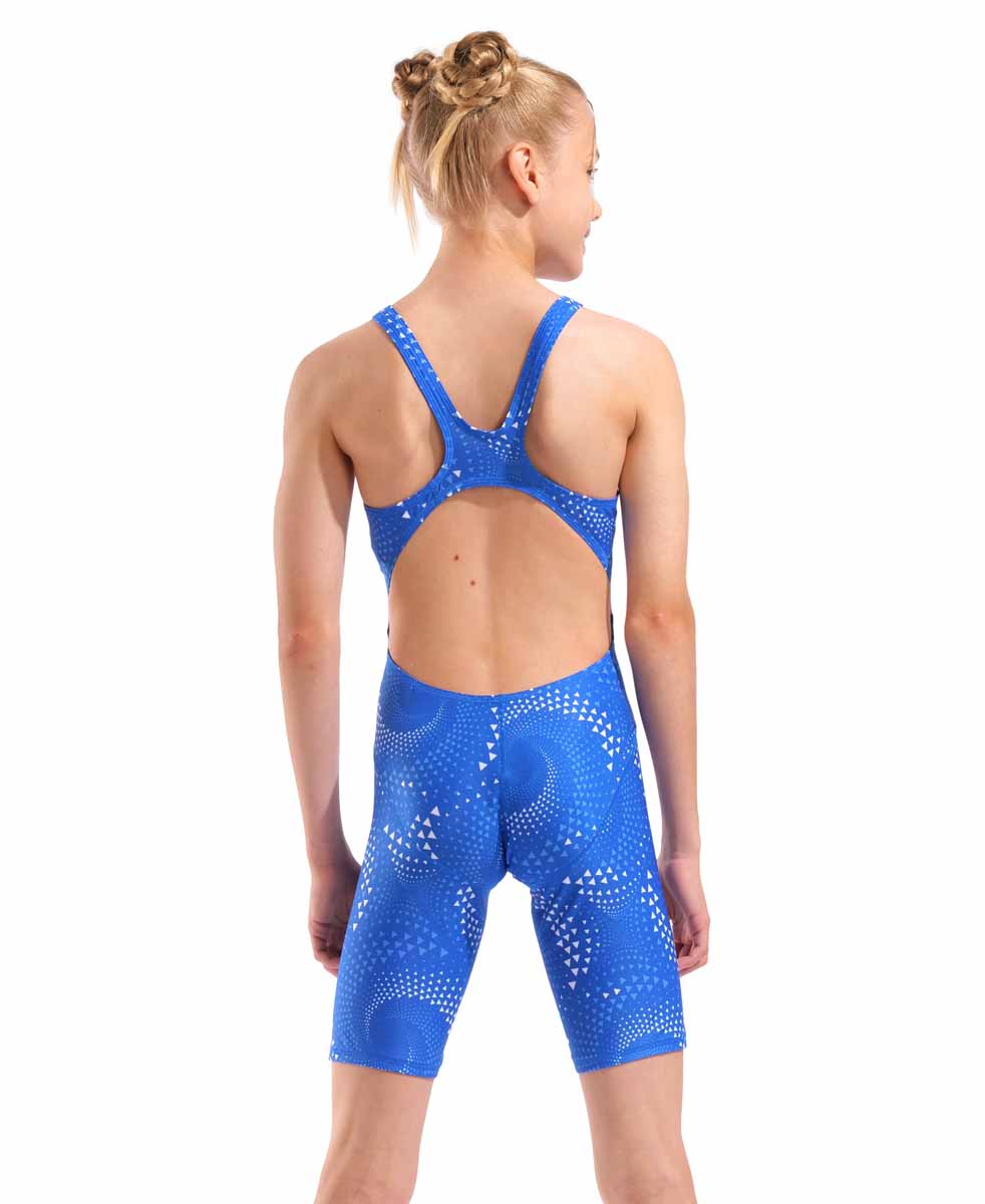 Arena Girls Printed Full Body Swimsuit - Black/Royal | Allens Of Kingsbury