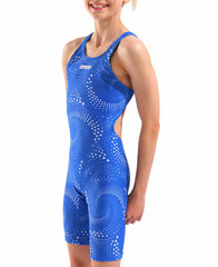 Arena Girls Printed Full Body Swimsuit - Black/Royal | Allens Of Kingsbury