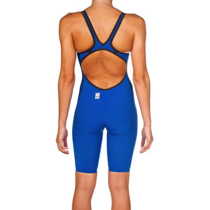 Arena Women's Carbon Air2 Kneesuit, a sleek black swimwear piece with streamlined design and high-performance fabric for competitive swimming.