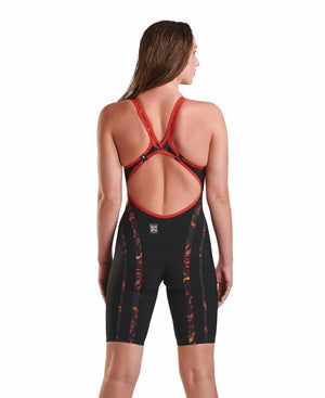 Arena Women's Indomitus Powerskin Primo kneesuit in black and multi-color, designed for competitive swimming and performance.