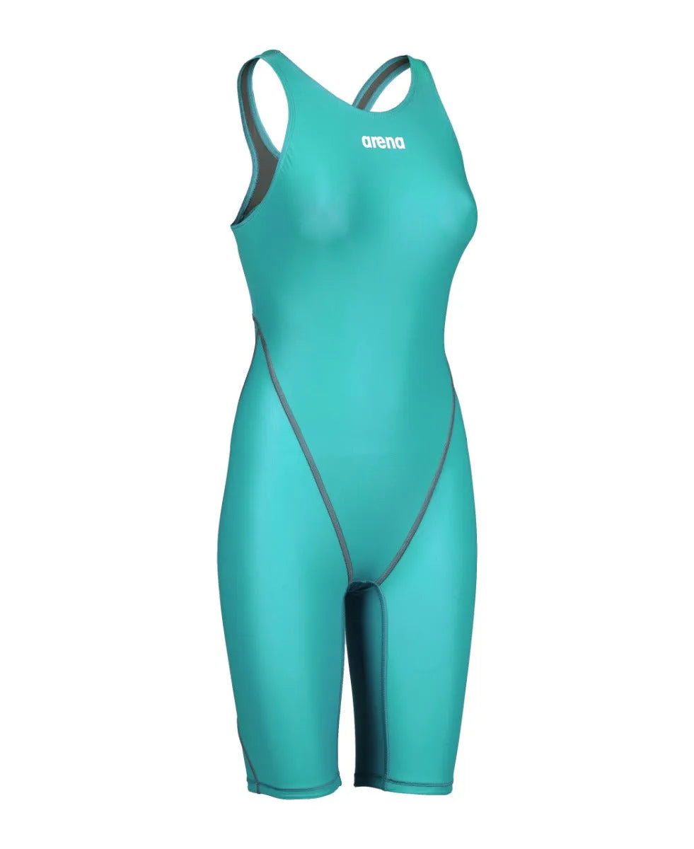 Arena Women's Powerskin ST Next Kneesuit in aquamarine, designed for competitive swimming, with a sleek, streamlined fit.