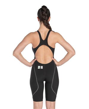 Black Arena Women's Powerskin ST Next Kneesuit for women, sleek swimwear designed for competitive swimming performance.