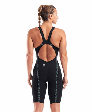 Arena Womens Powerskin Veloce Openback Kneesuit - Black/Teal | Allens Of Kingsbury