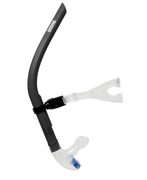 Arena Swim Snorkel III in black, a sleek snorkel designed for comfortable swimming and breathing during water activities.