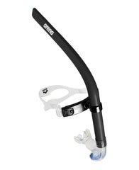 Arena Swim Snorkel III in black, adjustable snorkel for swimming and training, featuring a sleek black design.