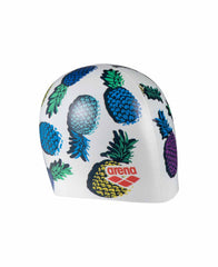 Arena HD Pineapples Swim Cap  - White/Multi | Allens Of Kingsbury