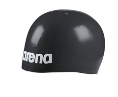Black Arena Moulded Pro II swimming cap for competitive and recreational swimmers, made from durable, lightweight silicone material.