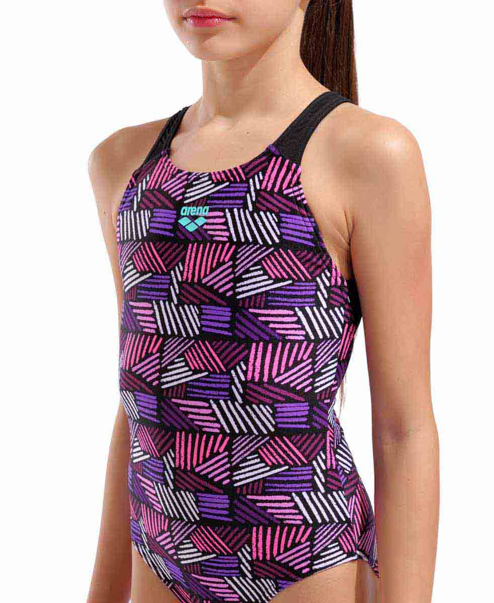 Arena Girls Candies Swim Pro Back Swimsuit - Multi Pink/Black | Allens Of Kingsbury