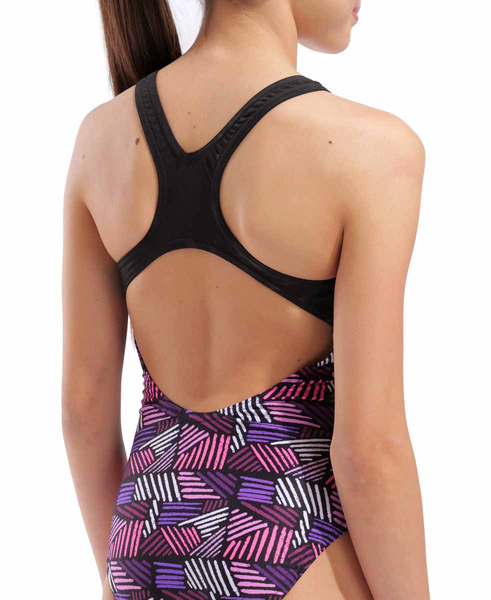 Arena Girls Candies Swim Pro Back Swimsuit - Multi Pink/Black | Allens Of Kingsbury