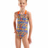 Arena Girls Draft V Back Swimsuit - Blue/Orange