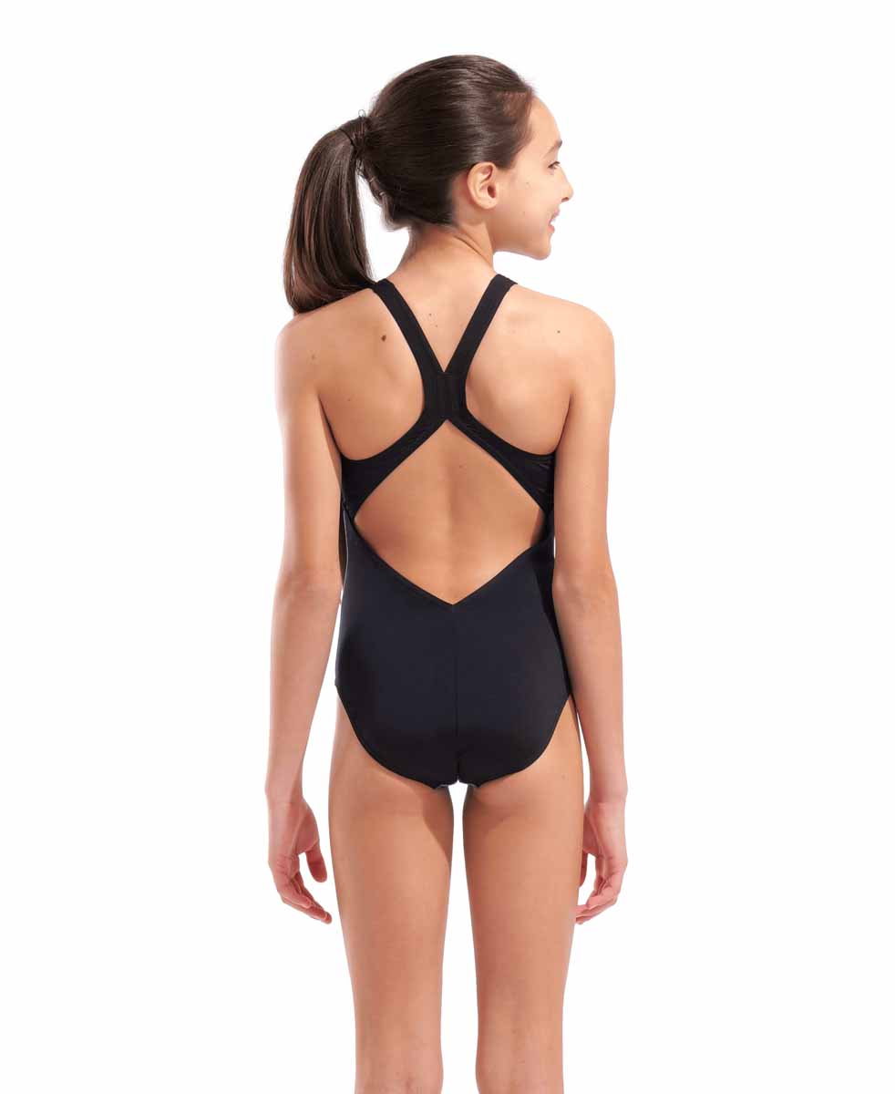 Arena Girls Multi Colours V Back Swimsuit - Water Multi/Black | Allens Of Kingsbury