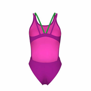 Arena Womens Solid Swim Tech Multi Back Swimsuit - Fuchsia/Green | Allens Of Kingsbury