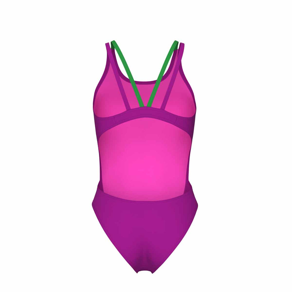 Arena Womens Solid Swim Tech Multi Back Swimsuit - Fuchsia/Green | Allens Of Kingsbury