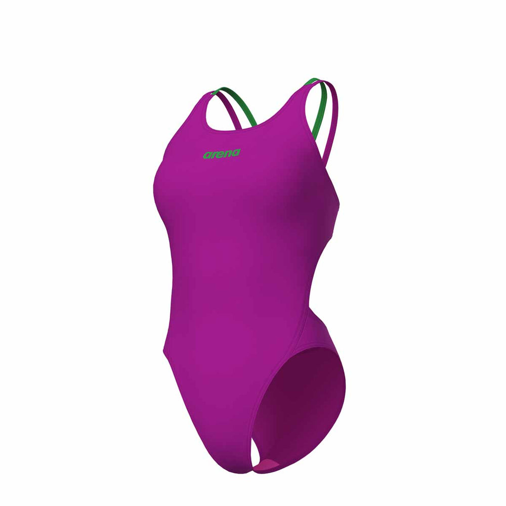 Arena Womens Solid Swim Tech Multi Back Swimsuit - Fuchsia/Green | Allens Of Kingsbury