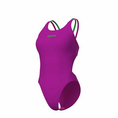 Arena Womens Solid Swim Tech Multi Back Swimsuit - Fuchsia/Green | Allens Of Kingsbury