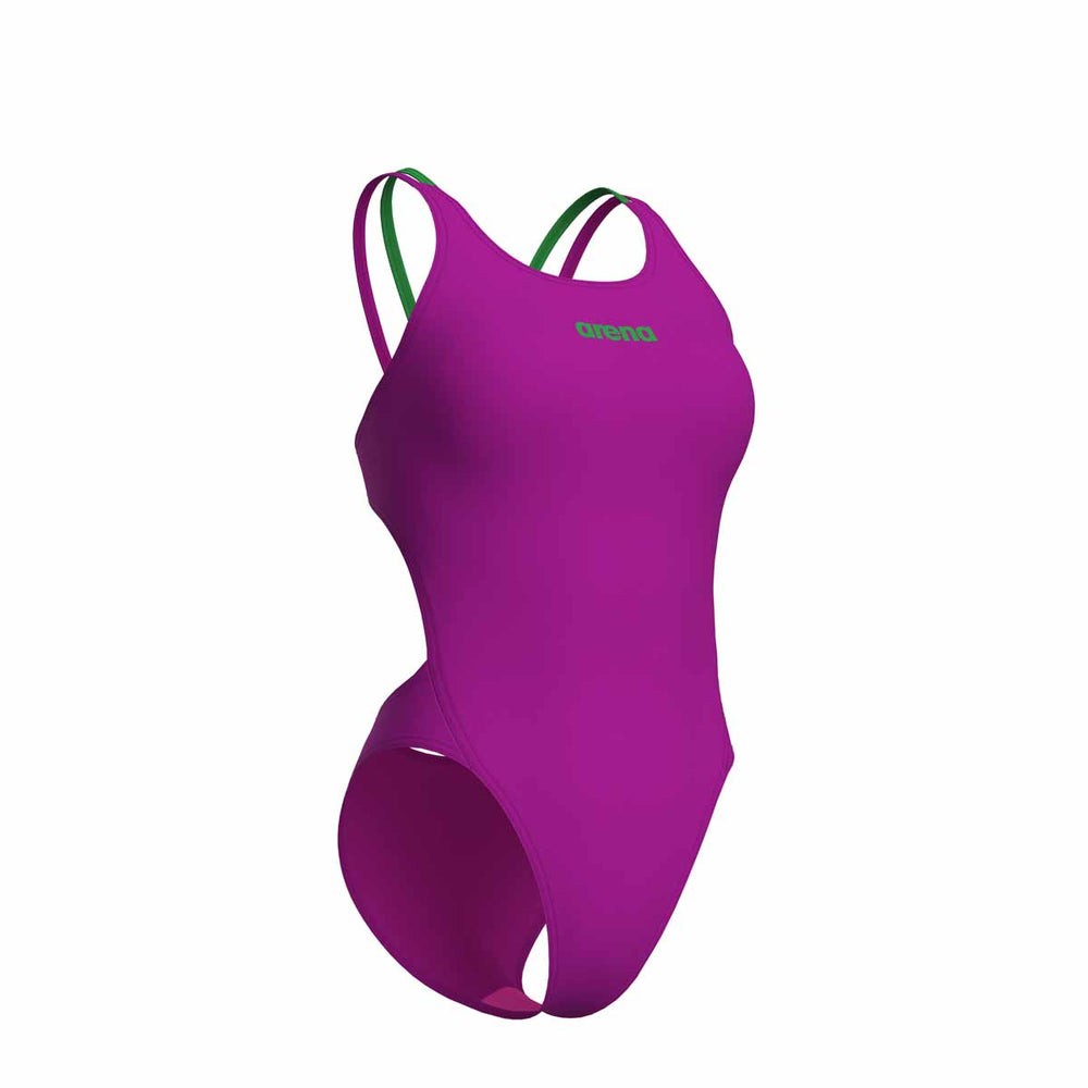Arena Womens Solid Swim Tech Multi Back Swimsuit - Fuchsia/Green | Allens Of Kingsbury