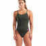 Arena Womens Solid Team Challenge Swimsuit - Dark Sage/Shocking Pink
