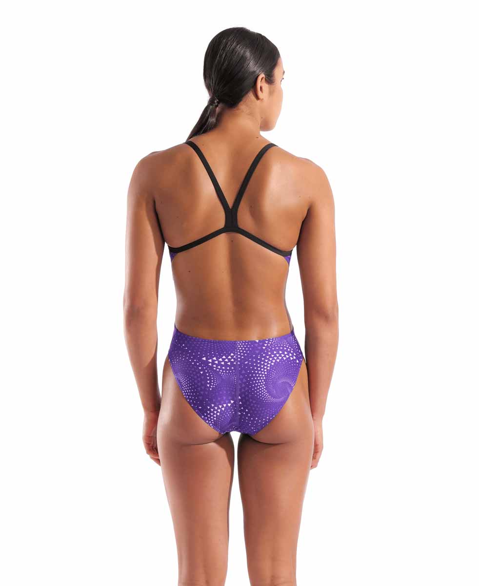 Arena Womens Fireflow Challenge Back Swimsuit - Black/Team Purple | Allens Of Kingsbury