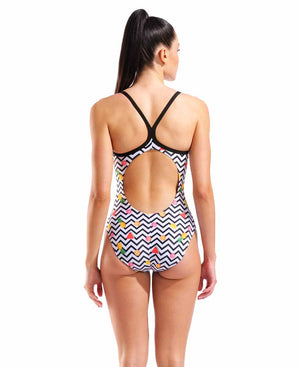 Arena Womens Fruits Lightdrop Back Swimsuit - White/Multi/Black | Allens Of Kingsbury