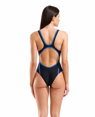 Arena Womens Hyperflow Solid Tech Back Swimsuit - Black/Blue | Allens Of Kingsbury