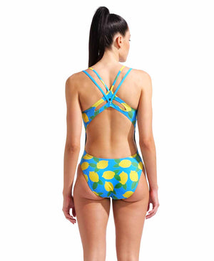 Arena Womens Lemons Lace Plus Back Swimsuit - Turquoise/Multi | Allens Of Kingsbury