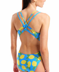 Arena Womens Lemons Lace Plus Back Swimsuit - Turquoise/Multi | Allens Of Kingsbury
