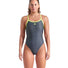 Arena Womens Monogram Challenge Back Swimsuit - Dark Sage Multi/Artic Lime