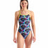 Arena Womens Multi Chameleons Lace Back Swimsuit - Multi/Black/Arctic Lime