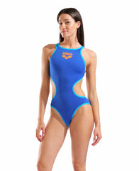 Arena Womens One Biglogo One Piece Swimsuit - Neon Blue/Turquoise - Allens Swimwear