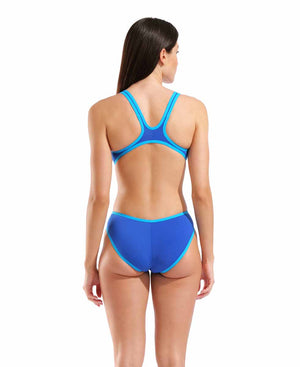 Arena Womens One Biglogo One Piece Swimsuit - Neon Blue/Turquoise - Allens Swimwear