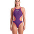Arena Womens One Biglogo One Piece Swimsuit - Plum/Bright Coral