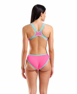 Arena Womens One Biglogo One Piece Swimsuit - Shocking Pink/Water | Allens Of Kingsbury