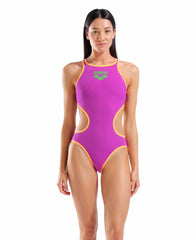 Arena Womens One Biglogo One Piece Swimsuit - Very Fuchsia/Fluo Orange | Allens Of Kingsbury