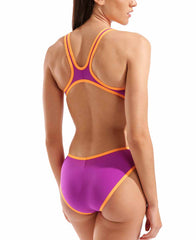 Arena Womens One Biglogo One Piece Swimsuit - Very Fuchsia/Fluo Orange | Allens Of Kingsbury