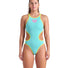 Arena Womens One Biglogo One Piece Swimsuit - Water/Soft Green