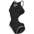 Arena Womens One Biglogo Open Back Swimsuit - Black/Silver
