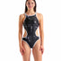 Arena Womens One Lacquer One Piece Swimsuit - Multi Black/White