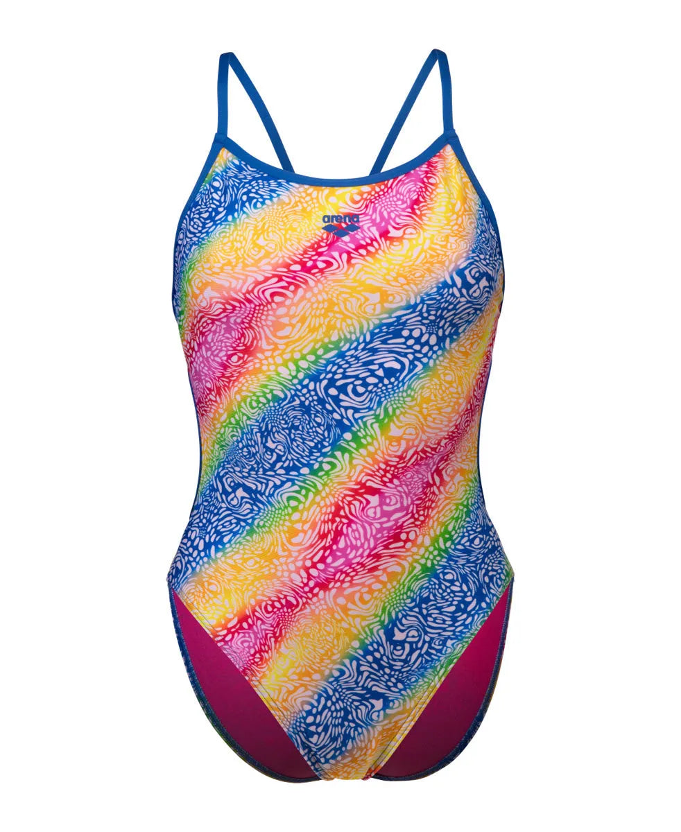 Printed Lace Back Swimsuit