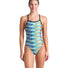 Arena Womens Racing Stripe X Criss Cross Back Swimsuit - Black Multi