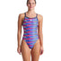 Arena Womens Racing Stripe X Criss Cross Back Swimsuit - Navy Multi