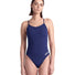 Arena Womens Solid Lace Back Swimsuit - Navy