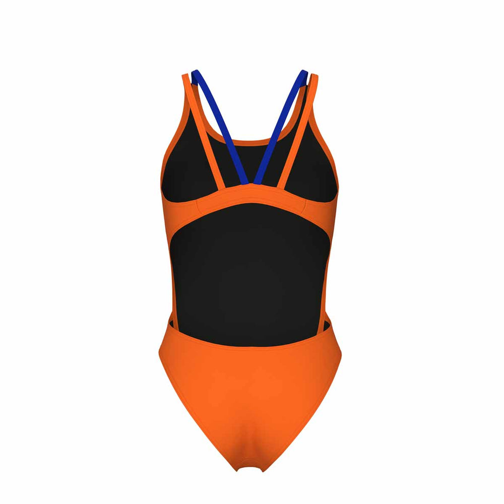 Arena Womens Solid Swim Tech Multi Back Swimsuit - Orange/Blue | Allens Of Kingsbury