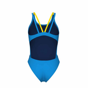 Arena Womens Solid Swim Tech Multi Back Swimsuit - Turquoise/Yellow | Allens Of Kingsbury