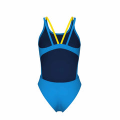 Arena Womens Solid Swim Tech Multi Back Swimsuit - Turquoise/Yellow | Allens Of Kingsbury