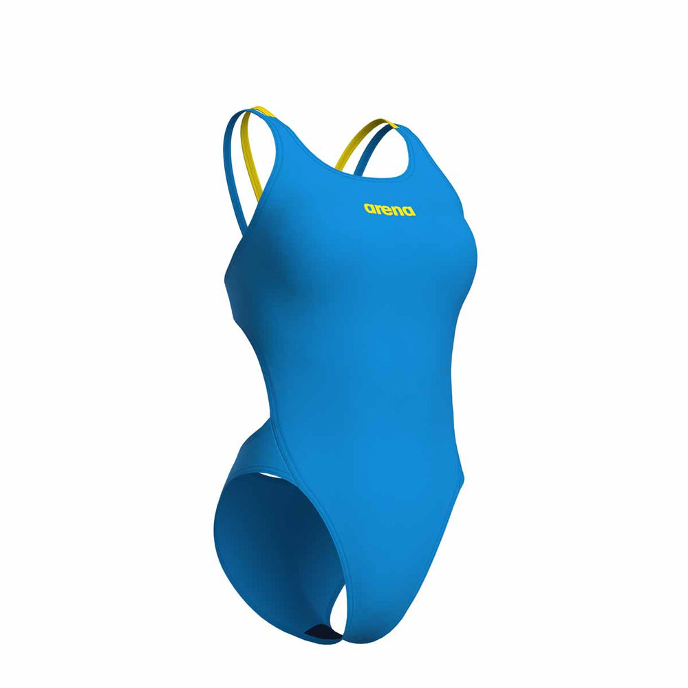 Arena Womens Solid Swim Tech Multi Back Swimsuit - Turquoise/Yellow | Allens Of Kingsbury