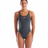 Arena Womens Solid Tech Back Swimsuit - Asphalt/Bright Coral