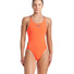 Arena Womens Solid Tech Back Swimsuit - Bright Coral/Blue Cosmo